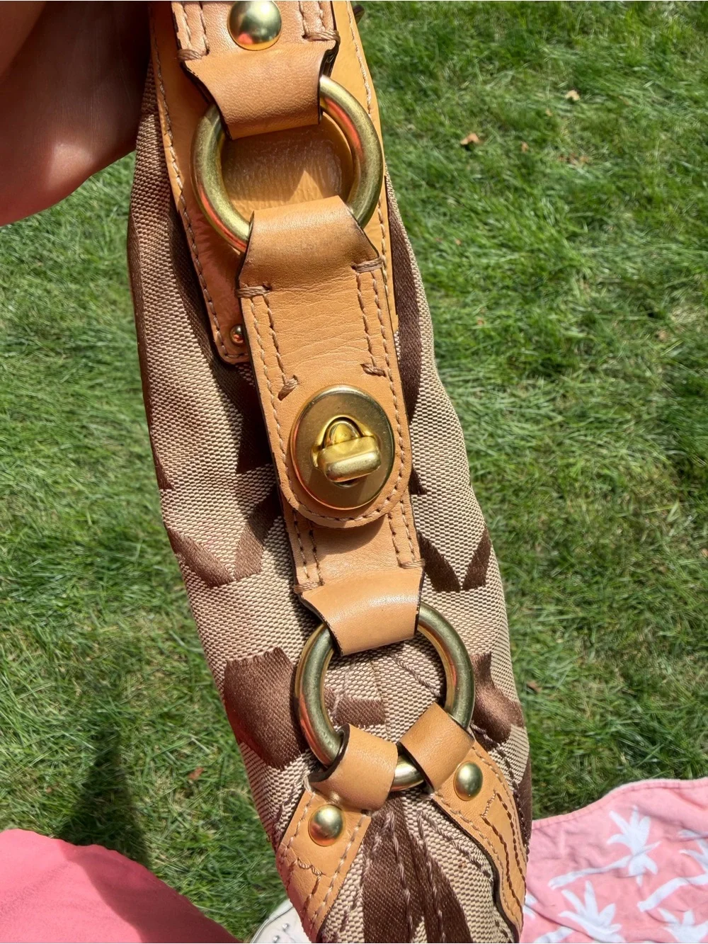 Coach Signature Canvas *almost vintage 2007* Carly Hobo Bag in Brown